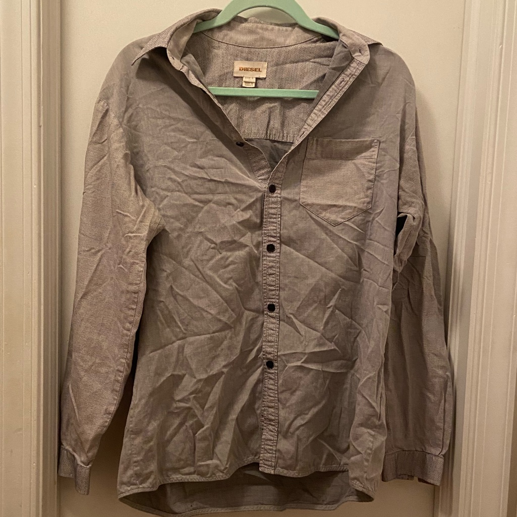 Diesel Button Down Shirt Patchwork Small